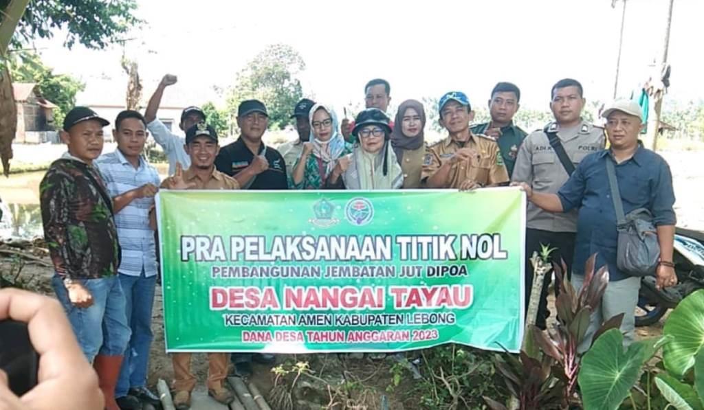 Pemdes Nangai Tayau Laksanakan Titik Nol Pembangunan Jembatan JUT