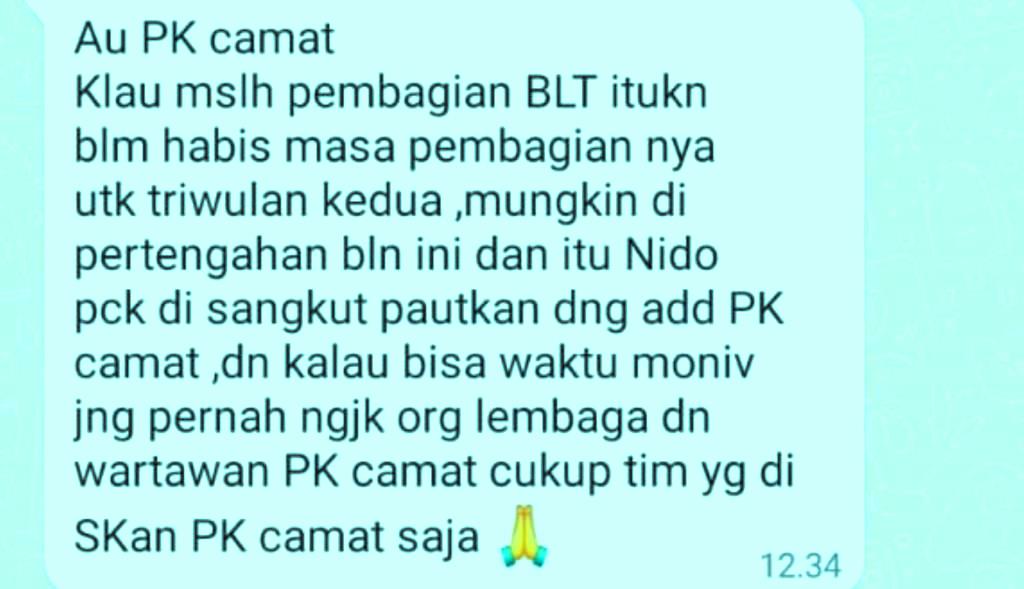 Ketua Apdesi Seluma Minta Camat Tidak Libatkan Wartawan Saat Monev Dana Desa