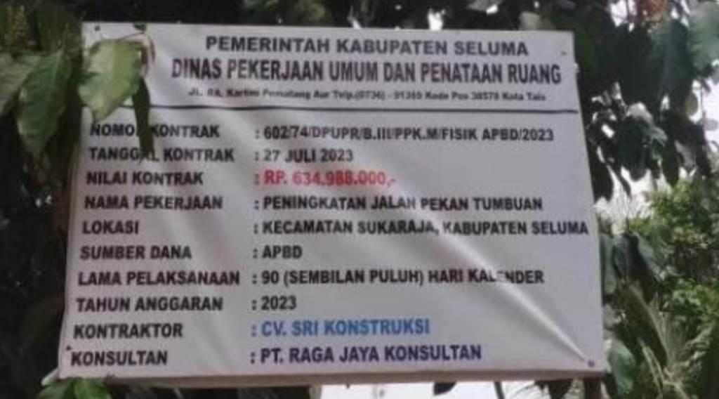 CV Sri Kontruksi Bantah Kerjakan Proyek Tidak Sesuai Spesifikasi