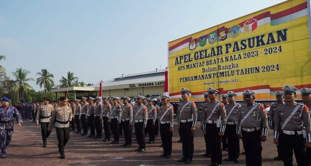 Apel Gelar Pasukan, Polda Bengkulu Siap Amankan Pemilu 2024
