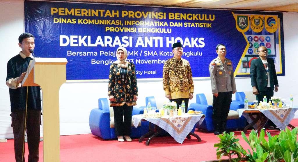 Gubernur Rohidin Hadiri Deklarasi Tangkal Hoaks Pelajar Kota Bengkulu