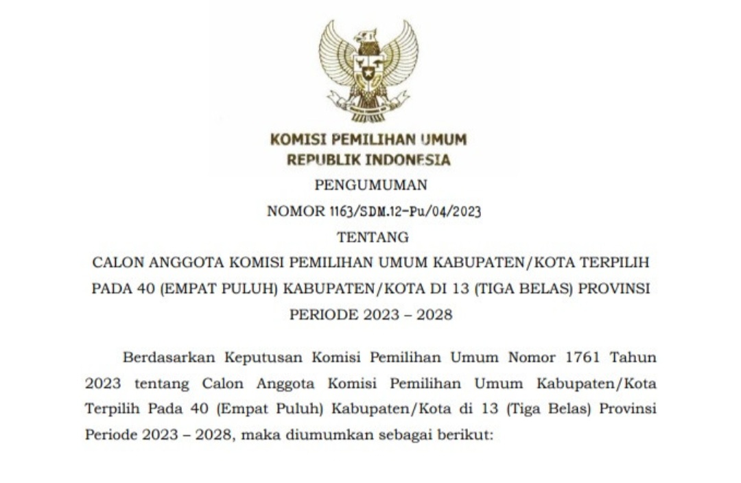 Ini 5 Komisioner KPU Bengkulu Selatan Terpilih