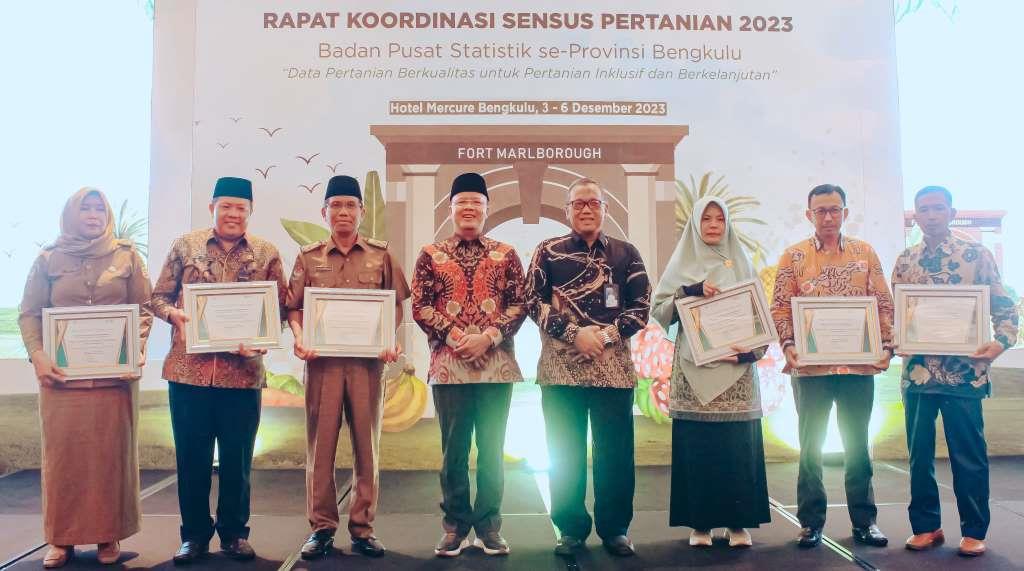 Rakor Sensus Pertanian 2023, Pemprov Bengkulu Raih Penghargaan dari BPS