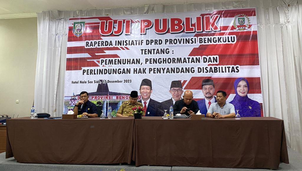 Pemprov Bengkulu Bersama DPRD Gelar Uji Publik Raperda Penyandang Disabilitas