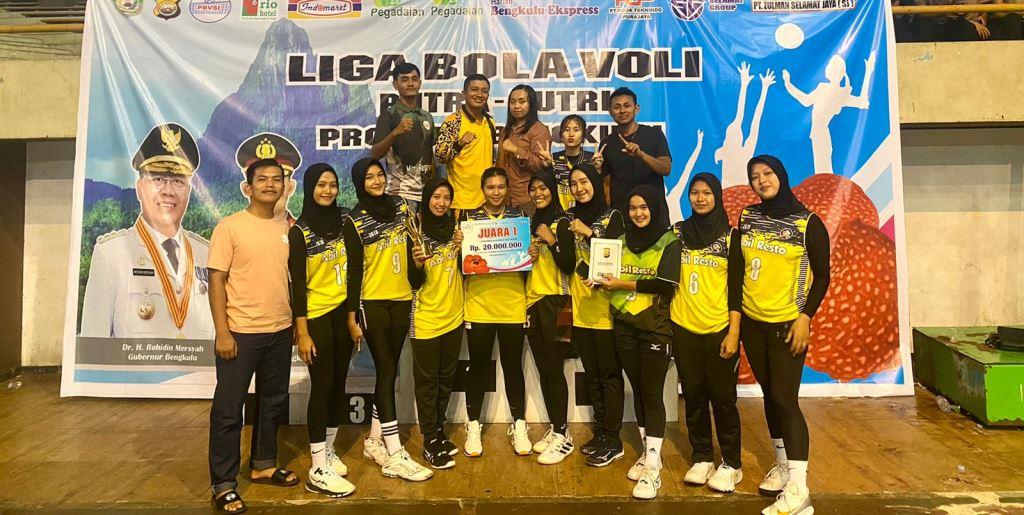 Club Voli Putri Abil Resto Mukomuko Raih Juara 1 Liga Bola Volly