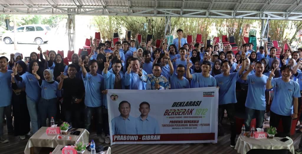 Relawan Bergerak 1912 untuk Prabowo-Gibran Deklarasi di Bengkulu