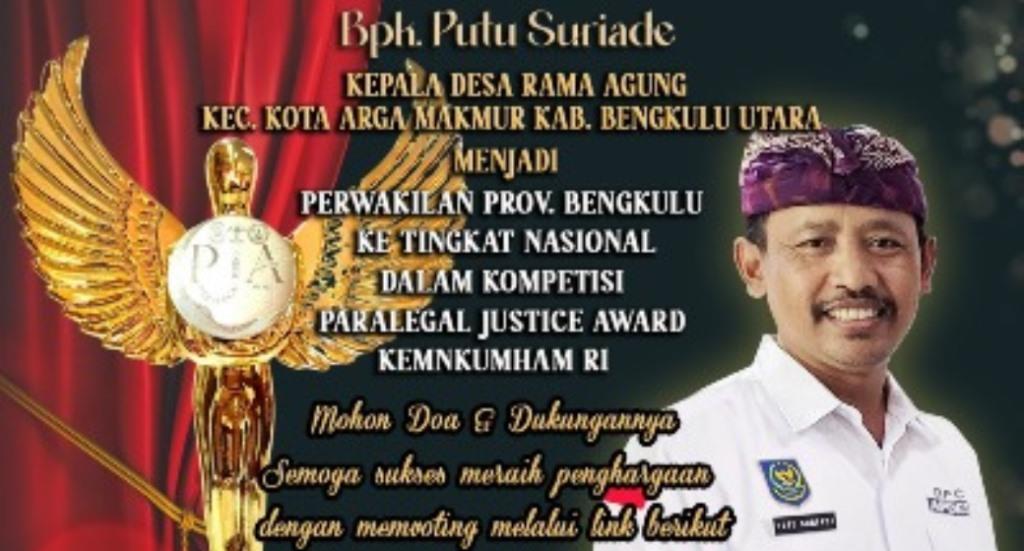 Kades Rama Agung Lolos Seleksi Ajang Paralegal Justice Award 2024