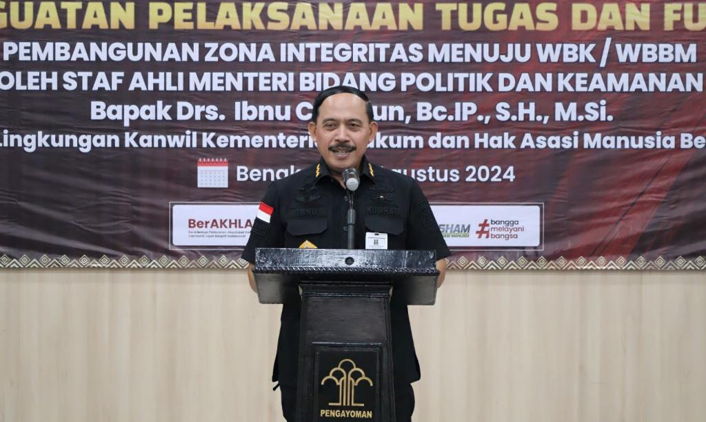 Staf Ahli Menkumham Ibnu Chuldun Beri Penguatan Strategi Pembangunan Zona Integritas