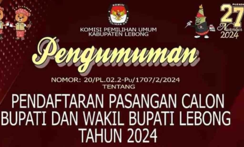 KPU Lebong Umumkan Pendaftaran dan Persyaratan Calon Bupati dan Wakil Bupati 2024