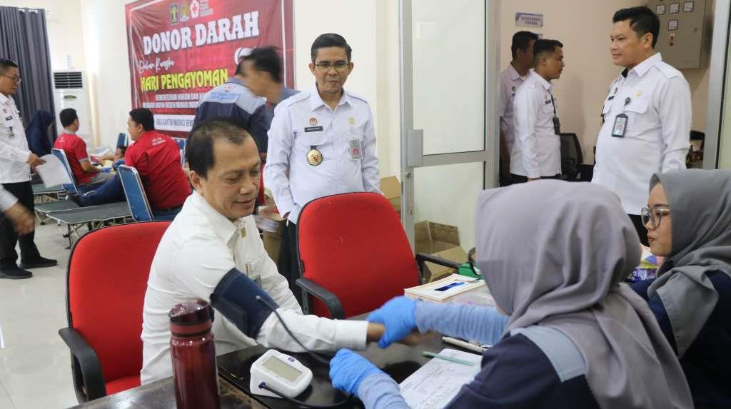 Semarak Hari Pengayoman ke-79, Kanwil Kemenkumham Bengkulu Galang Donor Darah