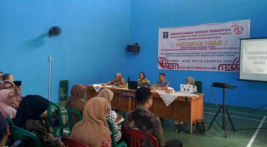 Penguatan Partisipasi Publik, Kemenkumham Bengkulu Gelar Penyuluhan Hukum Serentak