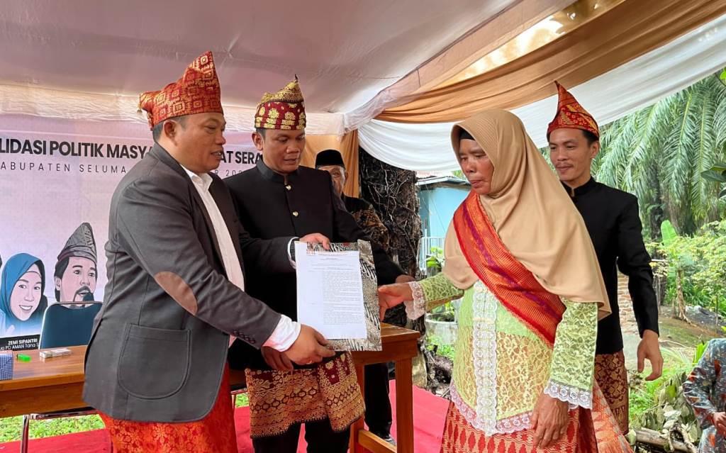 Masyarakat Adat di Tana Serawai Dukung Erwin Octavian jadi Utusan Politik Pilkada 2024