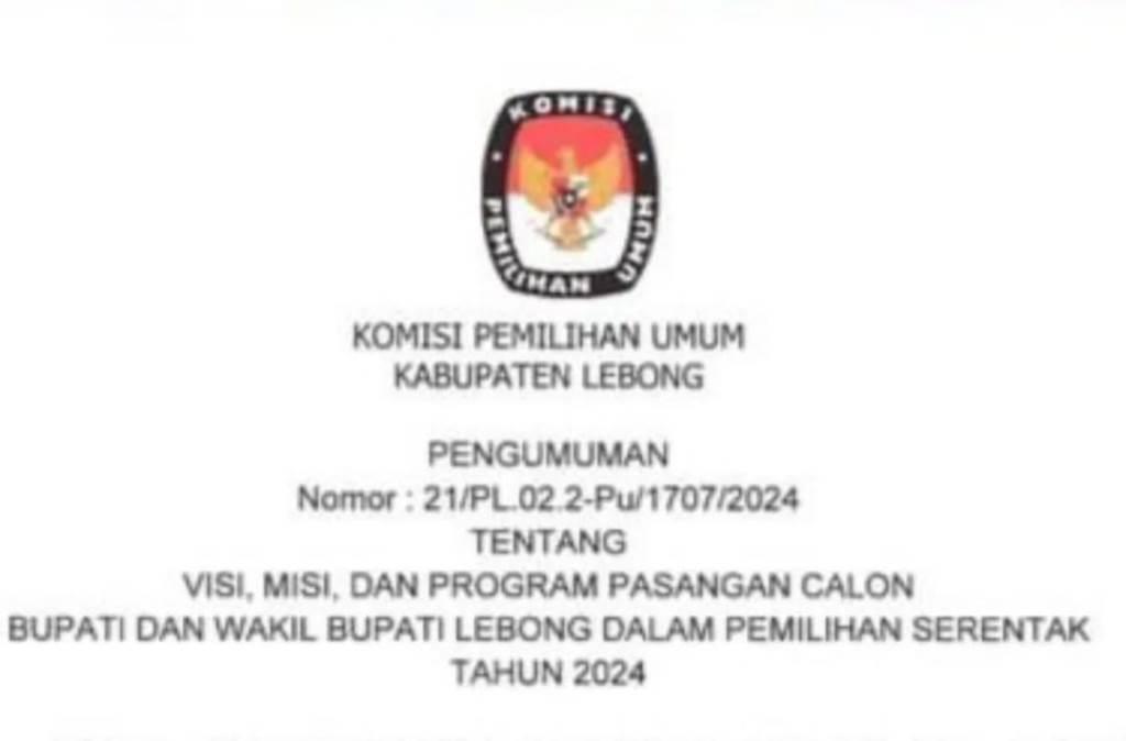 KPU Lebong Umumkan Visi-Misi Balon Bupati dan Wakil Bupati