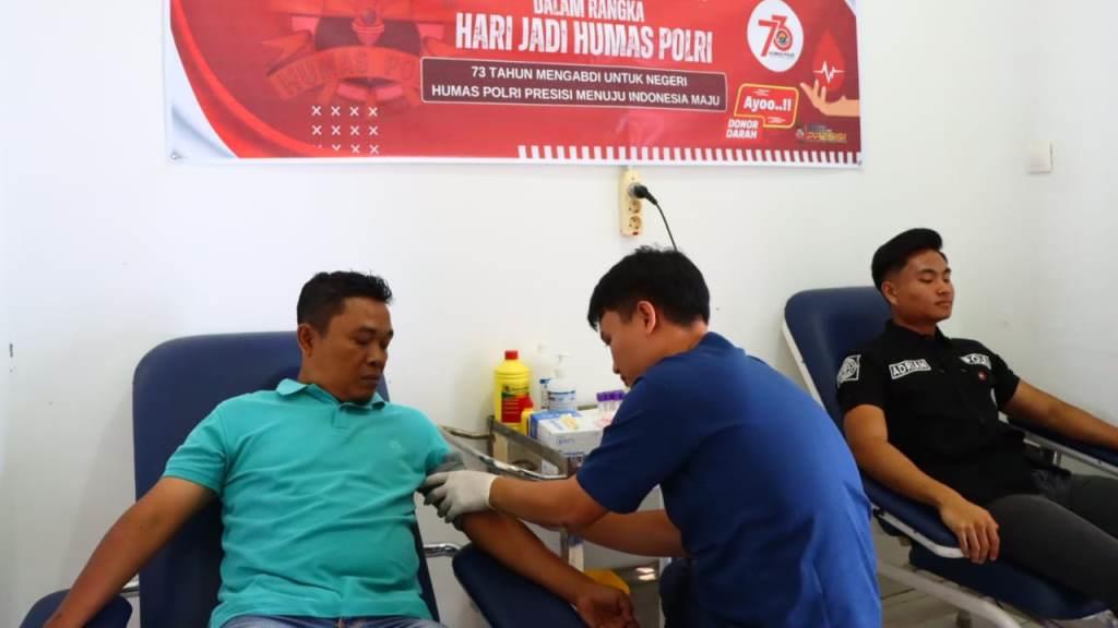 Polres Lebong Gelar Donor Darah dalam Rangka HUT Humas Polri ke-73
