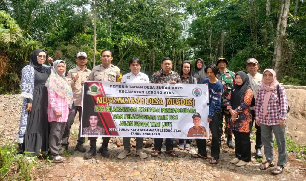 Pemdes Sukau Kayo Gelar Titik Nol Pembangunan JUT