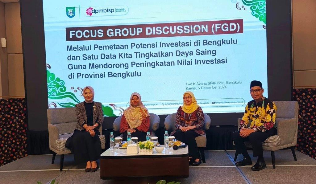 Pemprov Bengkulu Gelar FGD Pemetaan Potensi Investasi Daerah
