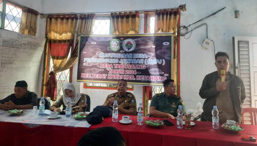 Pemerintah Desa Taba Santing Gelar Musyawarah Desa Pertanggungjawaban