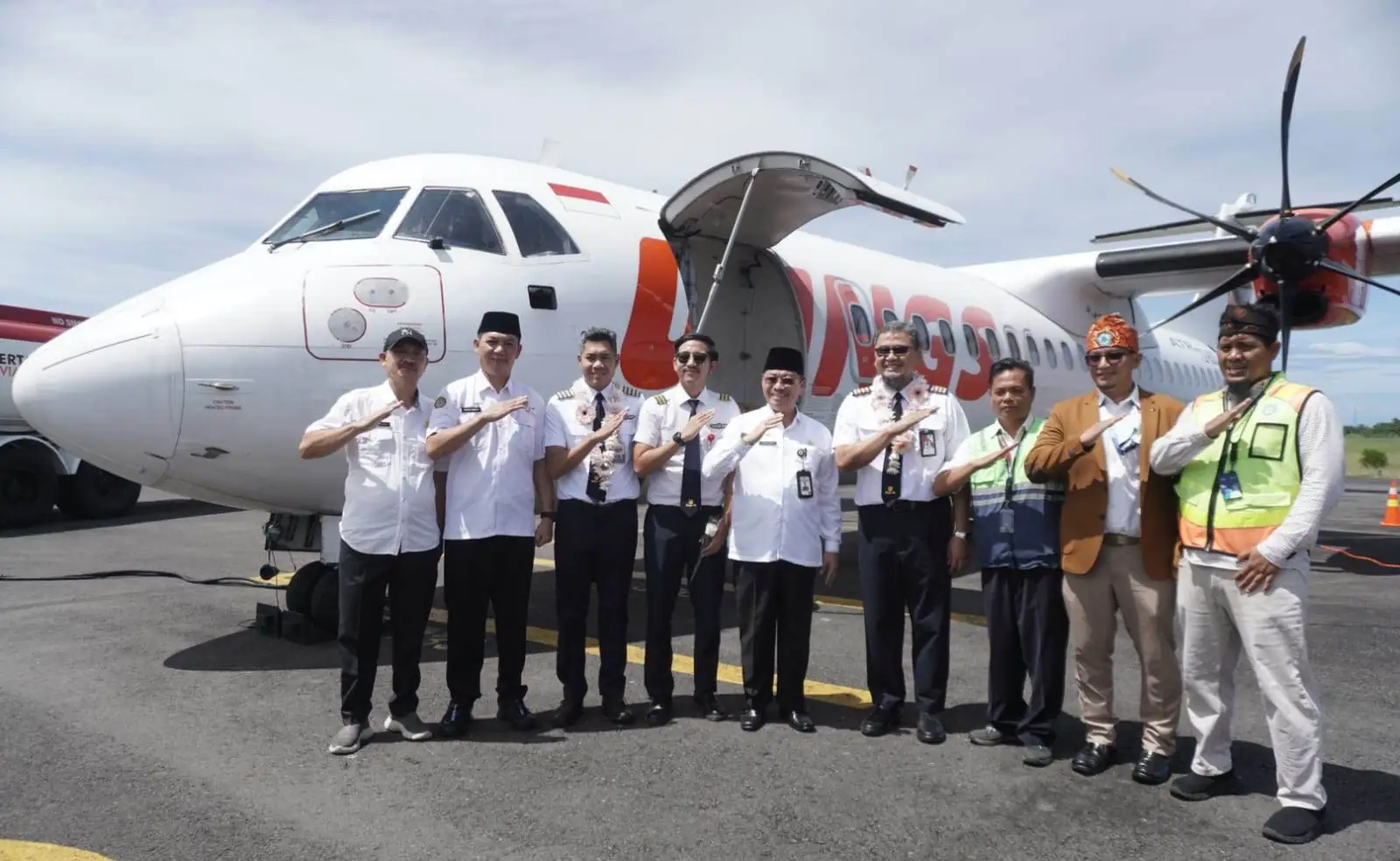 Wings Air Rute Padang-Bengkulu Mendarat Perdana di Bandara Fatmawati Soekarno