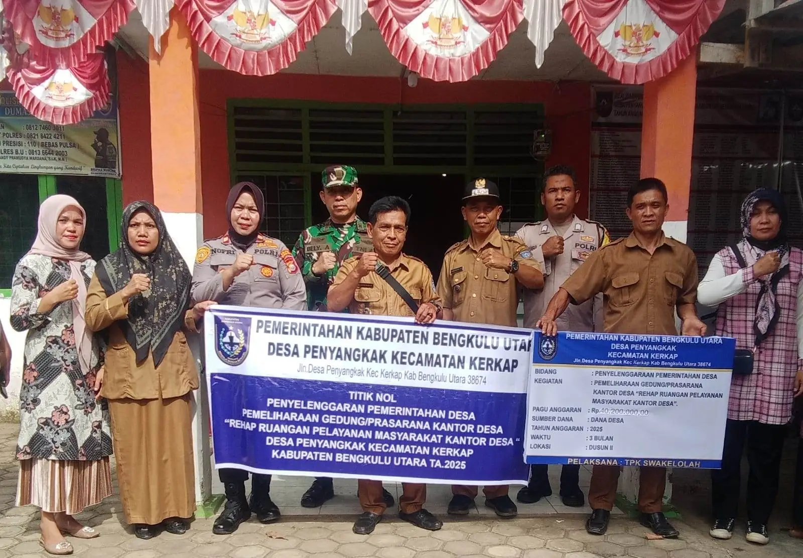 Pemdes Penyakak Mulai Realisasikan Pembangunan 2025 dengan Titik Nol Rehab GSG