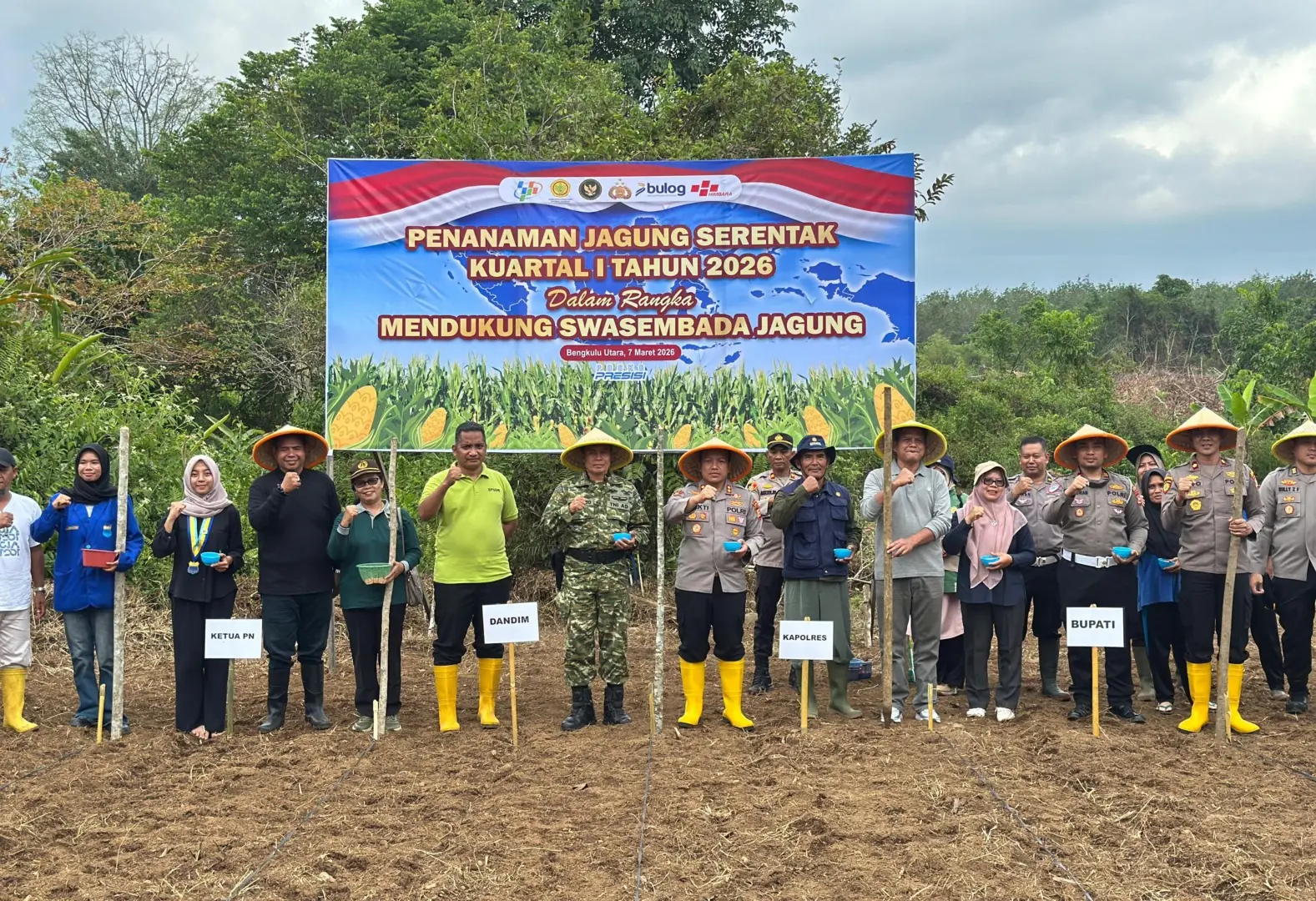 Polres Bengkulu Utara Ikuti Zoom Meeting dan Tanam Raya Jagung Serentak Kuartal I