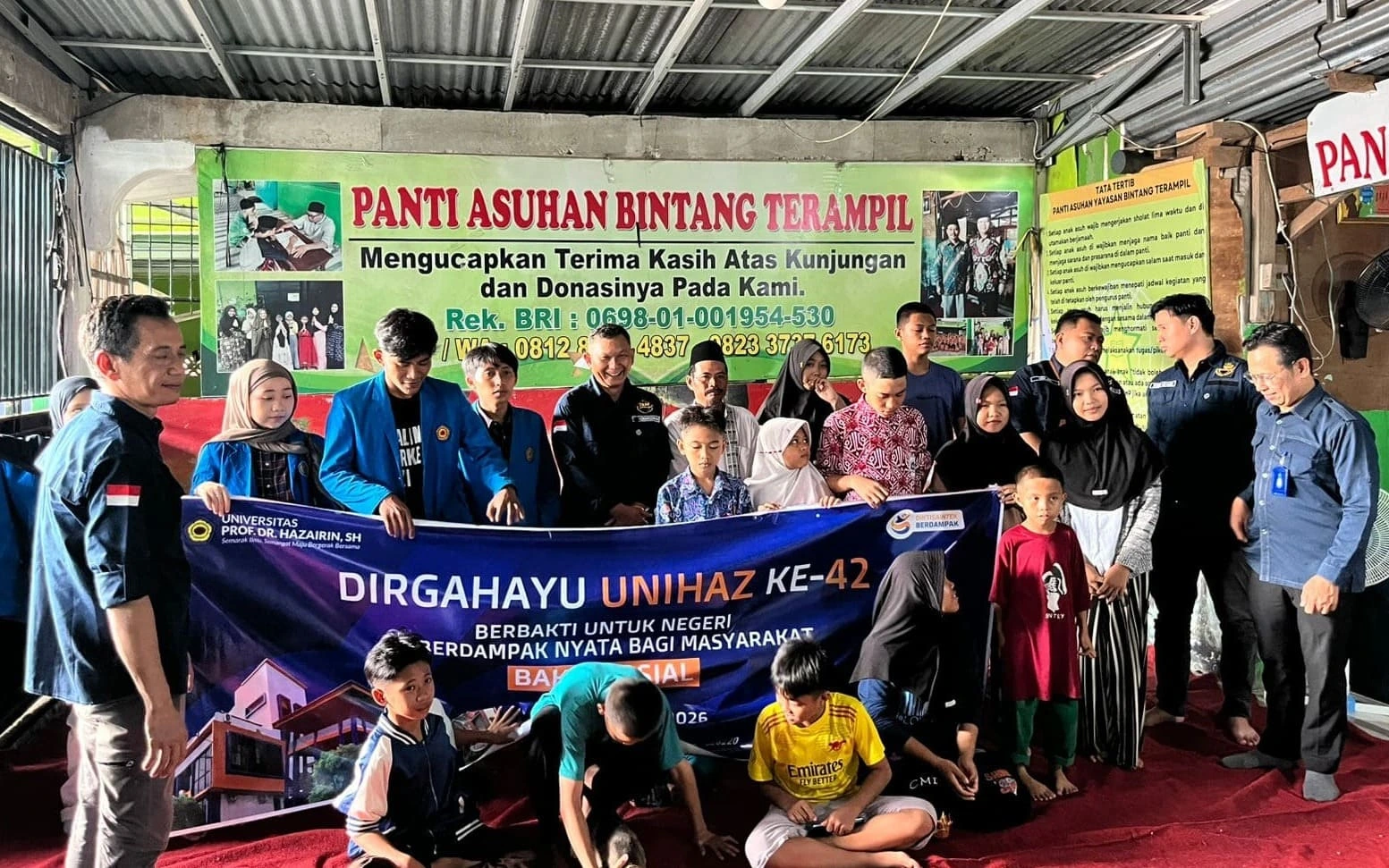 Dies Natalis ke-42 UNIHAZ, Tebar Kepedulian Lewat Bakti Sosial di Tiga Panti Asuhan dan Panti Sosial