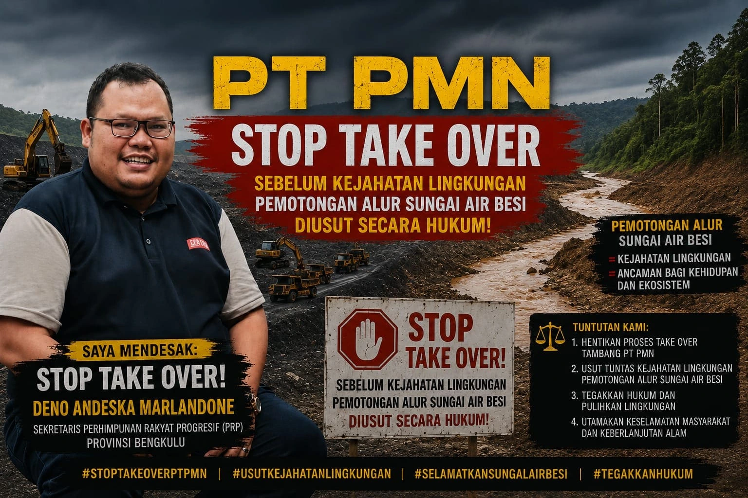 Tuntaskan Kejahatan Lingkungan, PRP Minta Pemerintah Stop Rencana Tak Over PT PMN