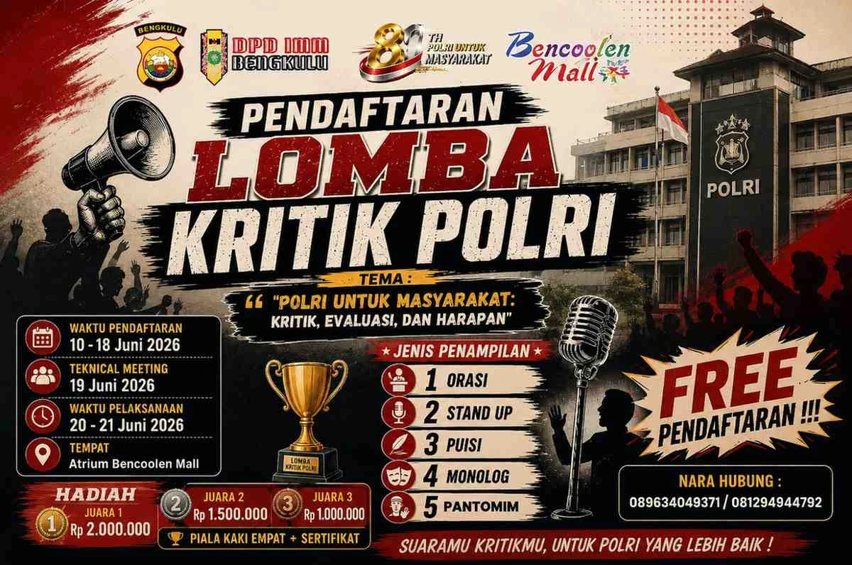 DPD IMM Bengkulu Gelar Lomba Kritik Polri, Sediakan Hadiah Jutaan Rupiah
