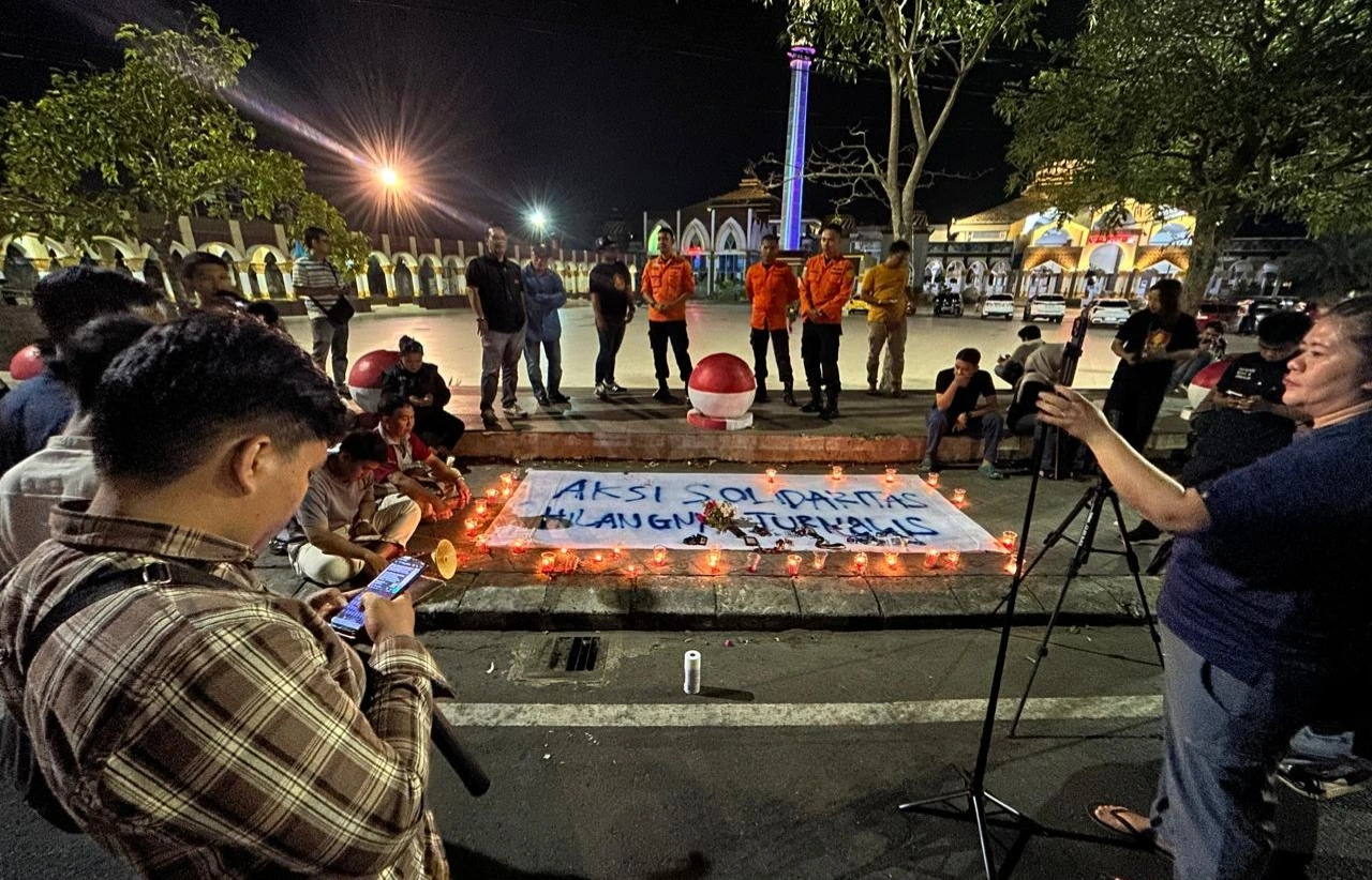 Aksi Solidaritas Wartawan Bengkulu, Desak Pencarian Lima Wartawan Hilang Diperpanjang