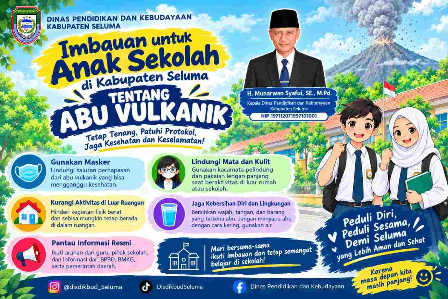 Dampak Abu Vulkanik, Pemkab Seluma Imbau Sekolah Prioritaskan Kesehatan Siswa